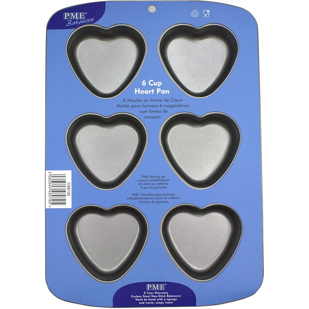 Form for baking cookies - PME - hearts, 6 pcs.