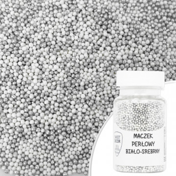 Posypka cukrowa Maczek - biało-srebrny, 50 g