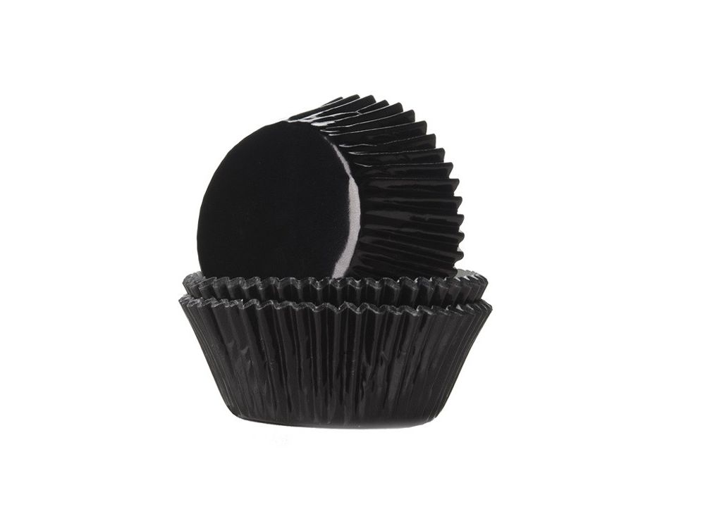 Muffin cases - House of Marie - black, metallic, 24 pcs.