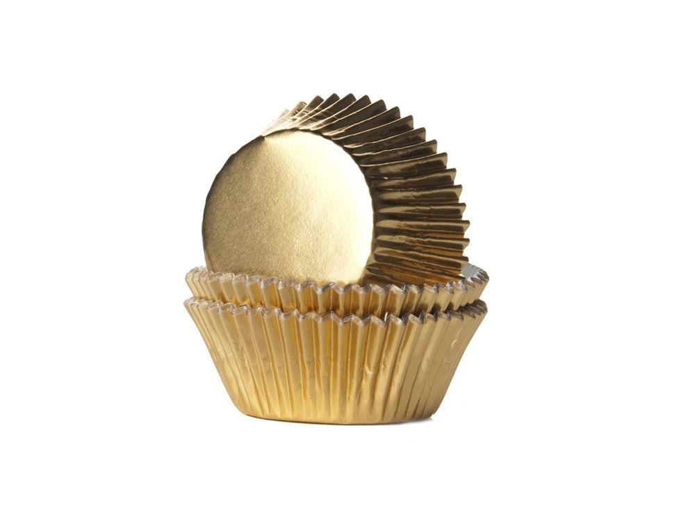 Muffin cases - House of Marie - gold, metallic, 24 pcs.