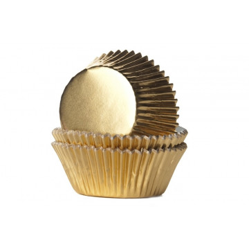 Mini muffin cases - House of Marie - gold, metallic, 36 pcs.