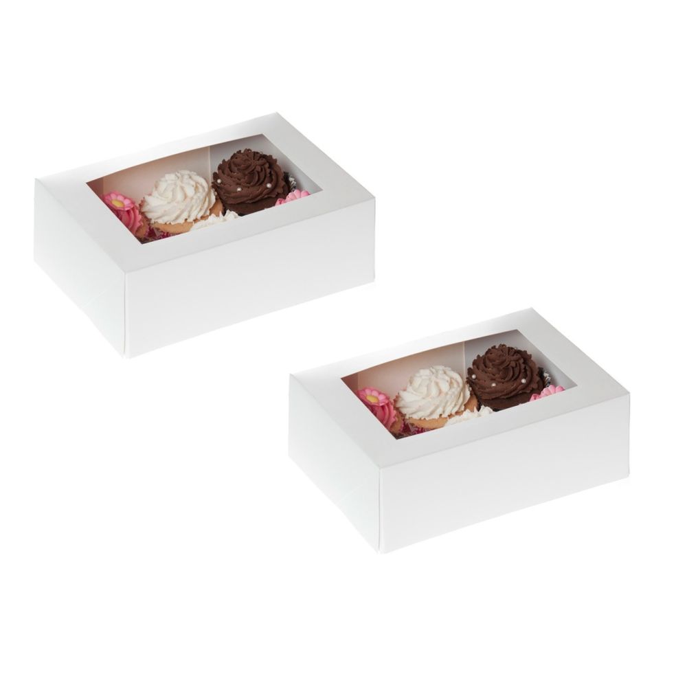 Box for 6 muffins with a window - House of Marie - white, 2 pcs.