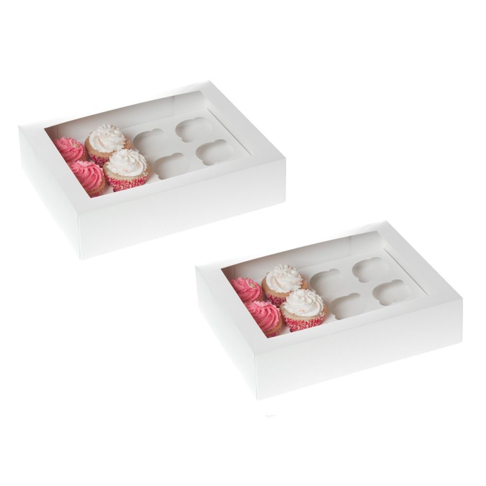 Box for 12 muffins with a window - House of Marie - white, 2 pcs.