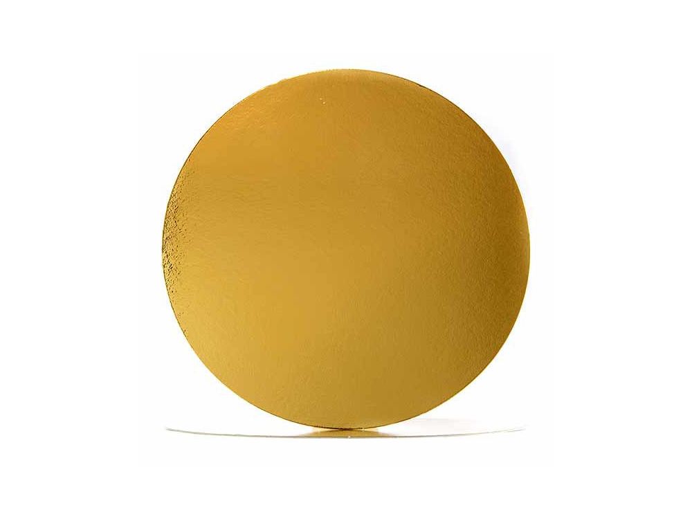Cake base, smooth - Cuki - golden, 20 cm