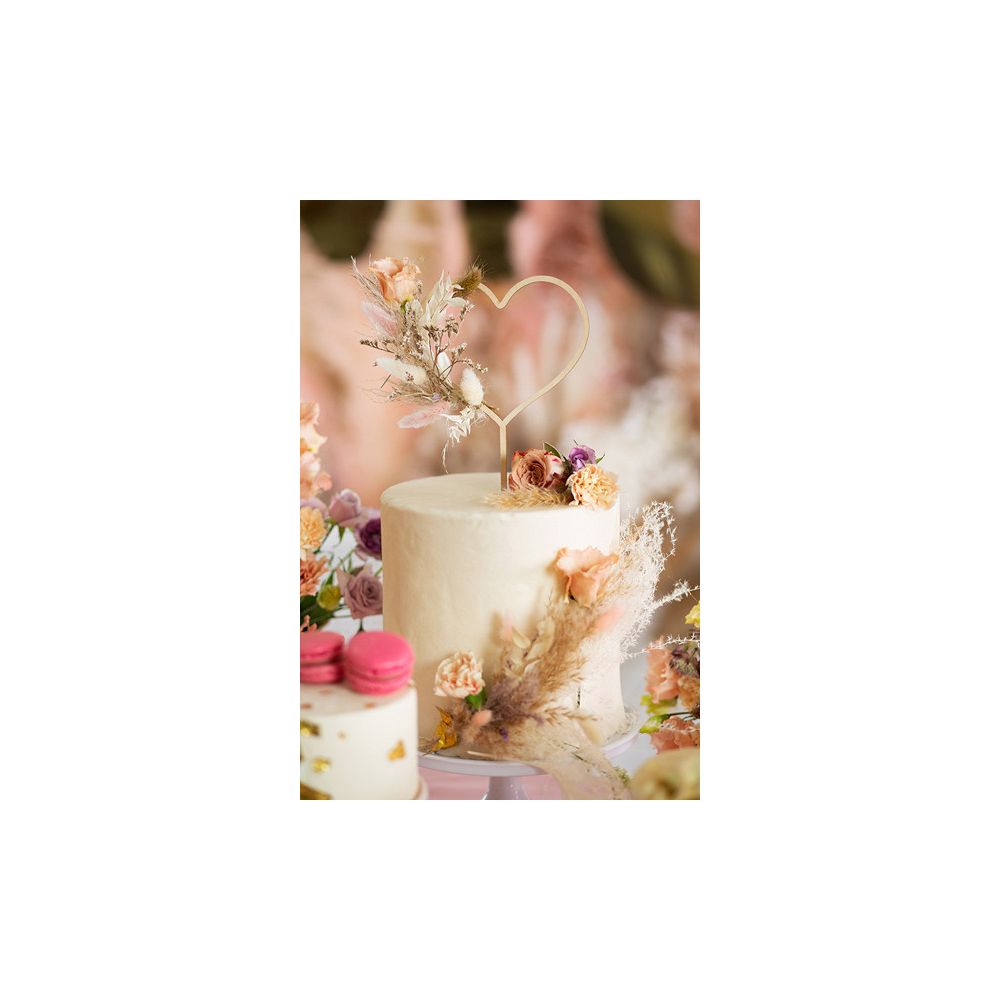 Topper dekoracyjny na tort - PartyDeco - serce, 23 cm