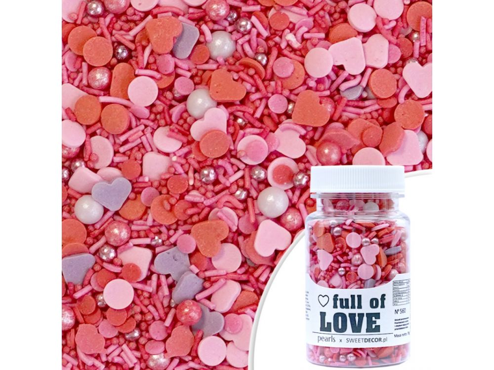 Sugar sprinkles - Full of Love, mix, 70 g