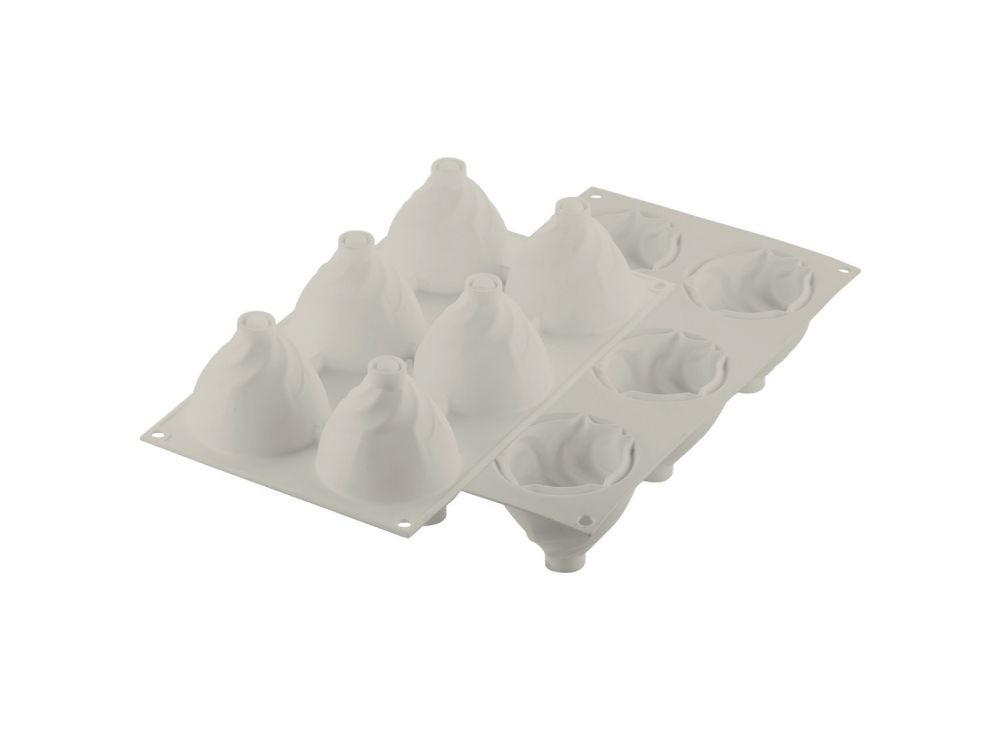Forma silikonowa do monoporcji 3D - SilikoMart - Cream, 6 szt.