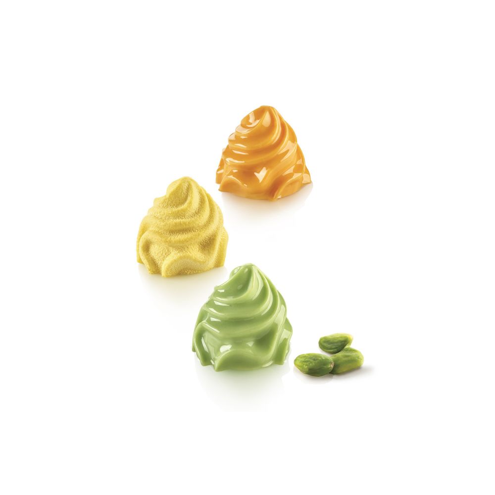 Silicone mold for monoportions 3D - SilikoMart - Cream, 6 pcs.