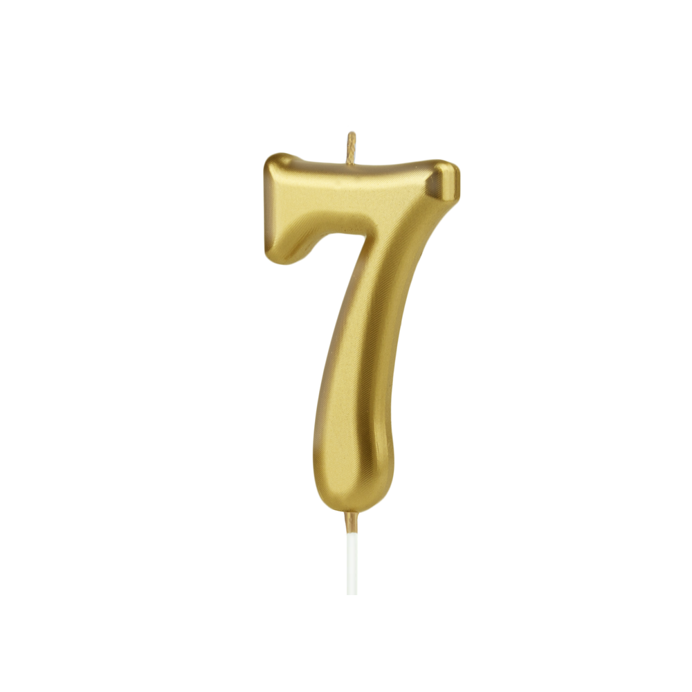 Birthday candle - number 7, gold