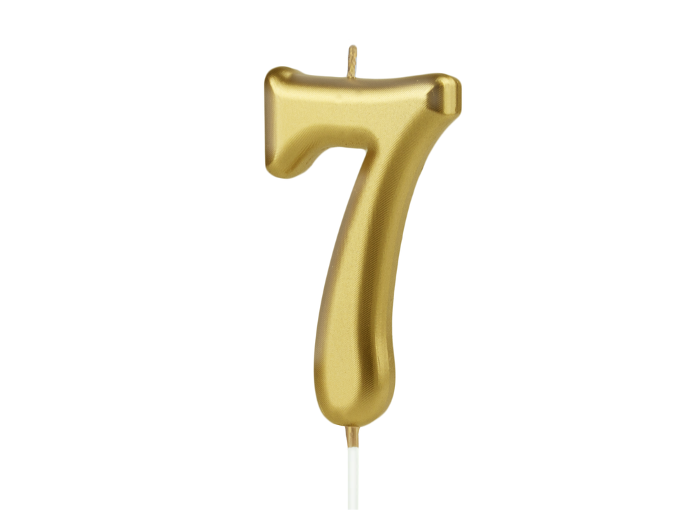 Birthday candle - number 7, gold