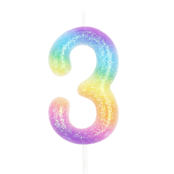 Birthday candle - number 3, colored