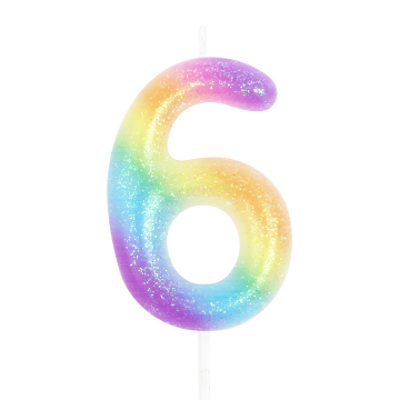 Birthday candle - number 6, colored