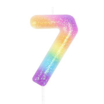 Birthday candle - number 7, colored