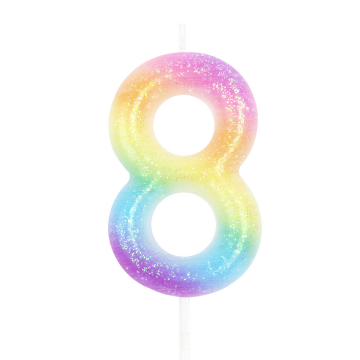 Birthday candle - number 8, colored