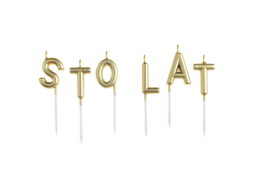 Birthday candles - Sto Lat, gold