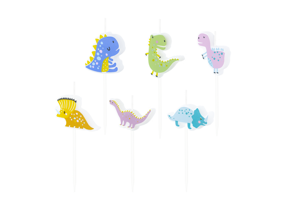 Birthday candles - Dinosaurs, 6 pcs.