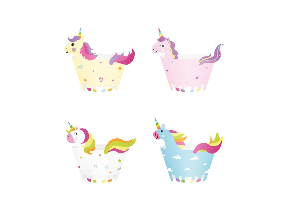 Muffin wraps - Unicorns, 8 pcs.