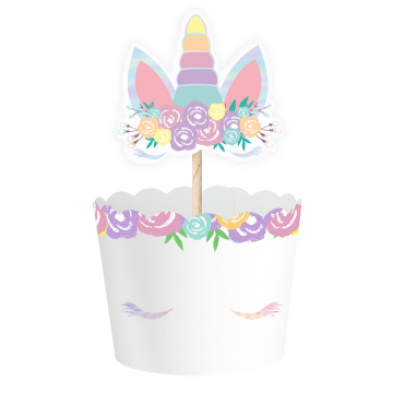 Muffin wraps and toppers - Unicorns, 12 pcs.