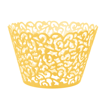 Muffin wraps - gold lace, 5 cm, 10 pcs.