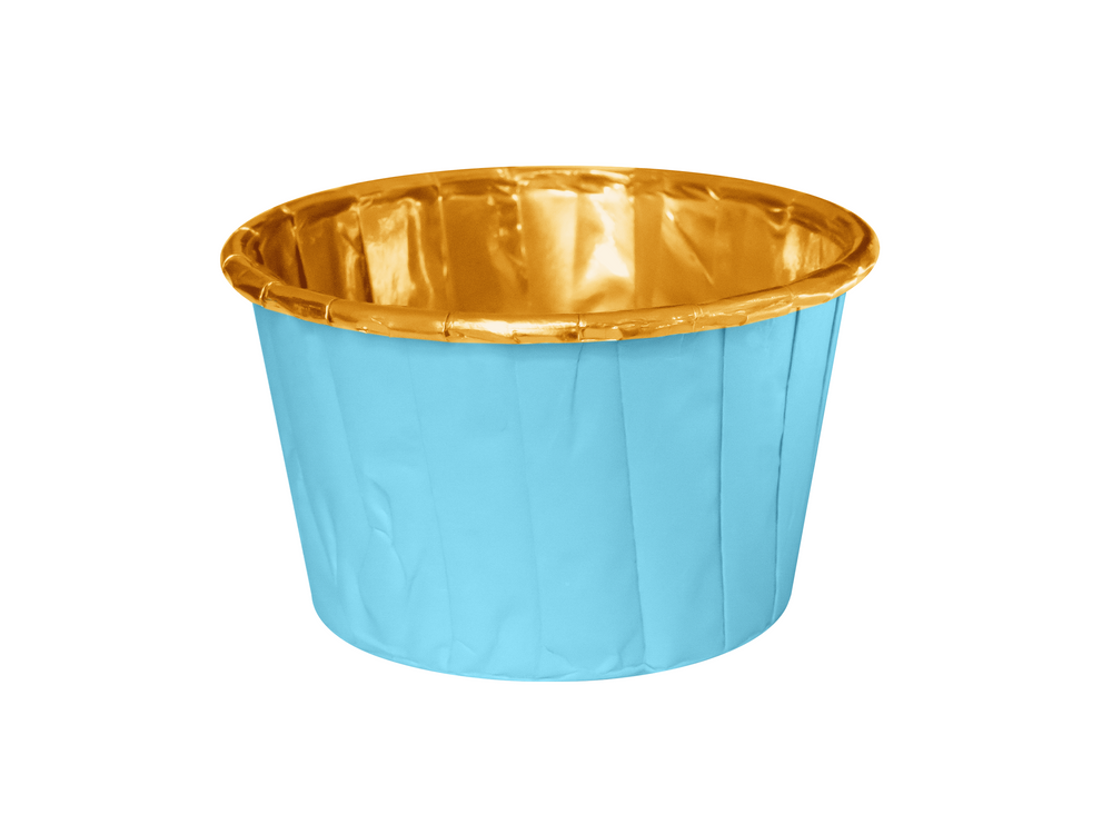 Papilotki na muffinki - niebiesko-złote, 5 x 3,5 cm, 20 szt.