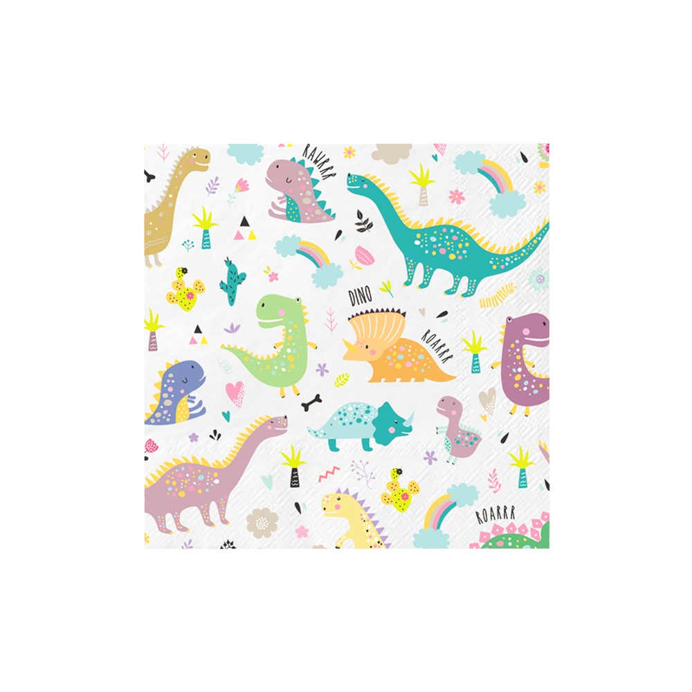 Paper napkins - Dinosaurs, 16.5 cm, 10 pcs.