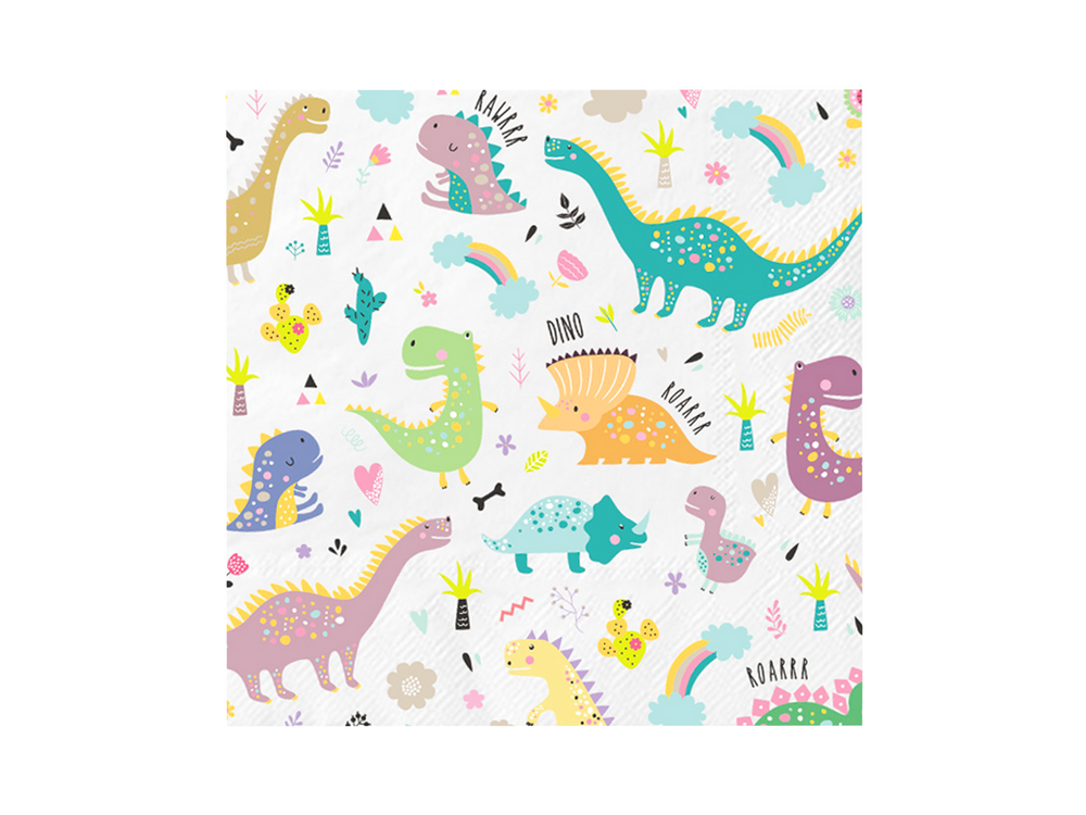 Paper napkins - Dinosaurs, 16.5 cm, 10 pcs.