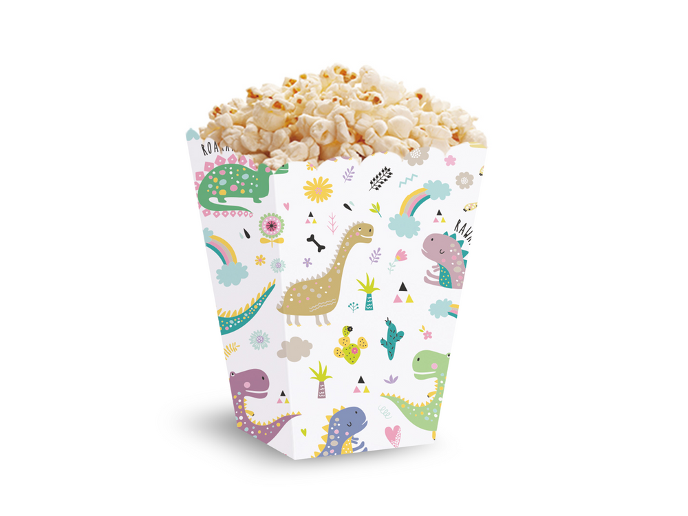 Pudełka na popcorn - Dinozaury, 6 szt.