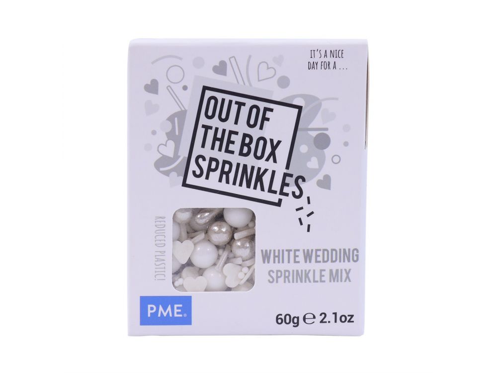 Sugar sprinkles - PME - White Wedding, mix, 60 g