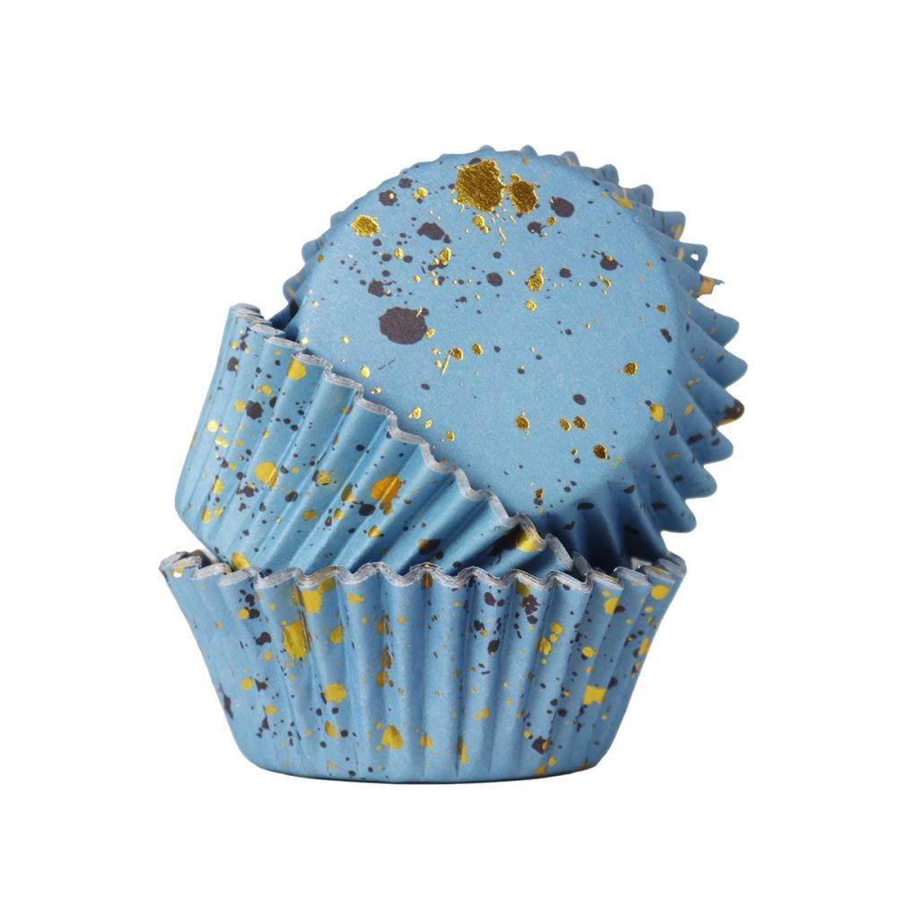 Papilotki do muffinek - PME - niebieskie w plamki, 30 szt.