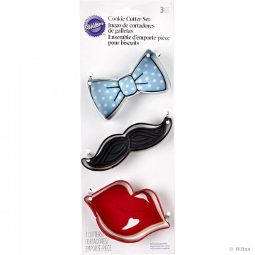 Cutters - Wilton - Mustache, Bow Tie, Lips, 3 pcs.