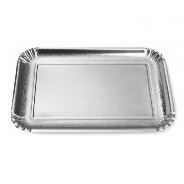 Tray for cakes - Cuki - silver, 27 x 35 cm