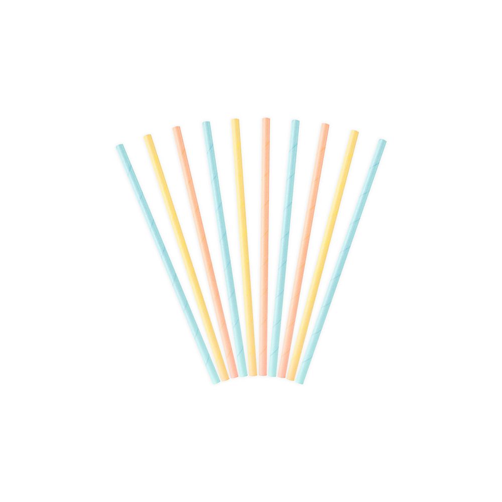 Paper straws - PartyDeco - Summer Time, 19,5 cm, 10 pcs.