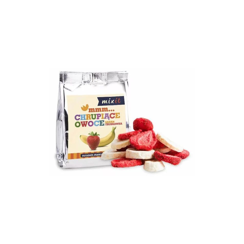 Freeze-dried fruit - Mixit - Crunchy Banana and Strawberry, 23 g