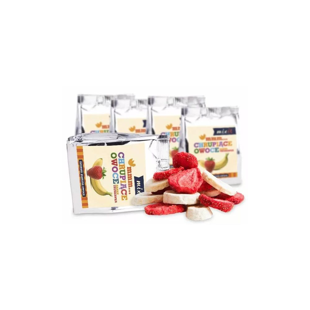 Freeze-dried fruit - Mixit - Crunchy Banana and Strawberry, 23 g