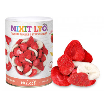 Freeze-dried fruit - Mixit - Crunchy Banana and Strawberry, 80 g