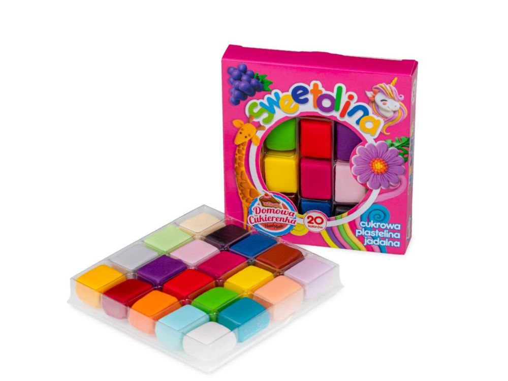 Sugar plasticine - Sweetolina - edible, 20 colors, 300 g