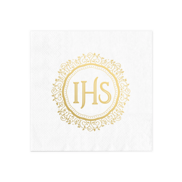 Serwetki papierowe IHS - białe, 16,5 cm, 10 szt.
