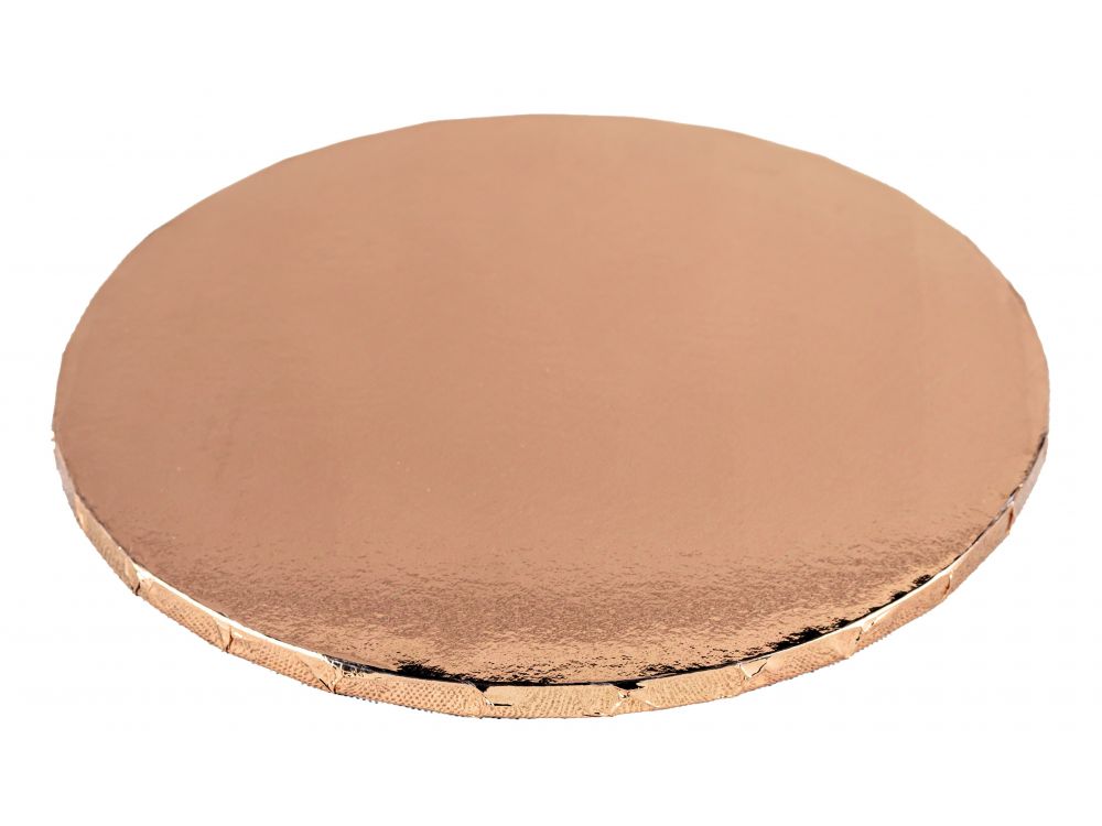Podkład pod tort okrągły - gruby, różowe złoto, 30 cm
