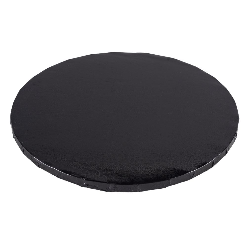 Podkład pod tort okrągły - gruby, czarny, 30 cm