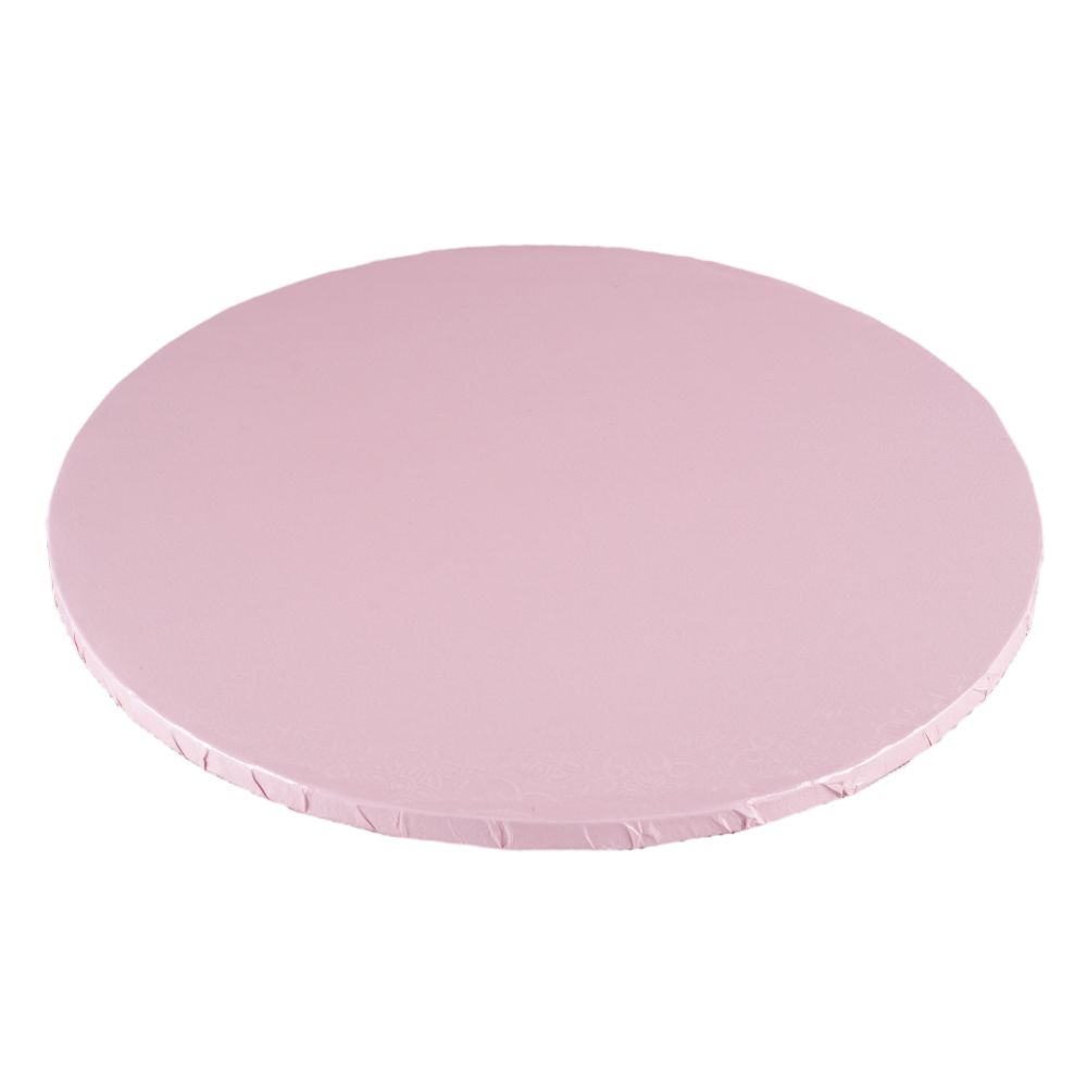 Podkład pod tort okrągły - gruby, blady różowy, 30 cm