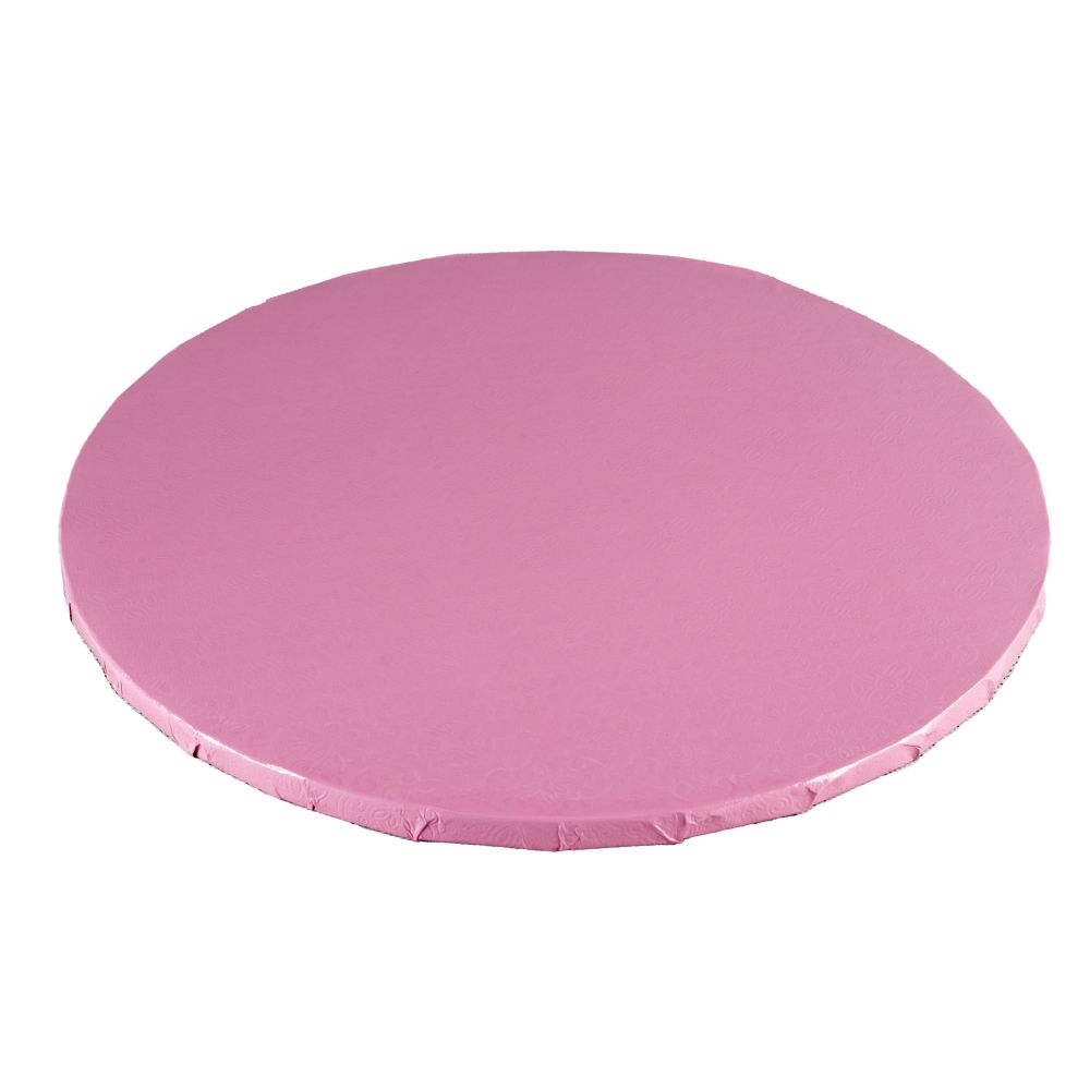 Podkład pod tort okrągły - gruby, jasny różowy, 30 cm
