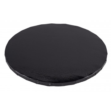 Cake base, round - thick, black, 25 cm