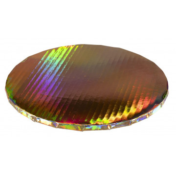 Cake base, round - thick, holographic gold, 25 cm