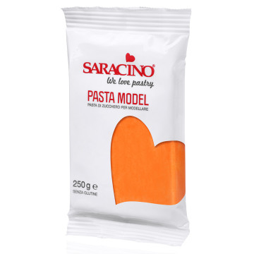 Masa cukrowa do modelowania figurek - Saracino - pomarańczowa, 250 g