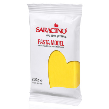 Masa cukrowa do modelowania figurek - Saracino - żółta, 250 g