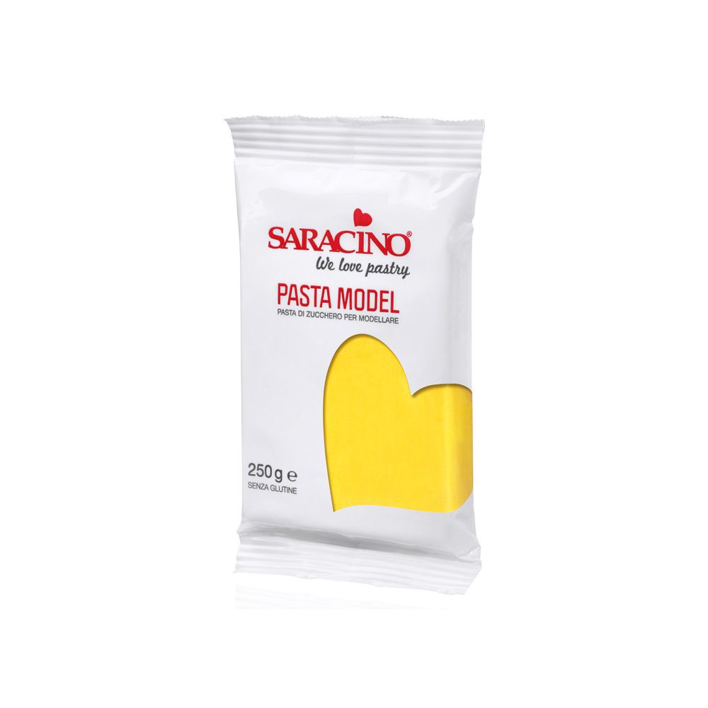 Masa cukrowa do modelowania figurek - Saracino - żółta, 250 g