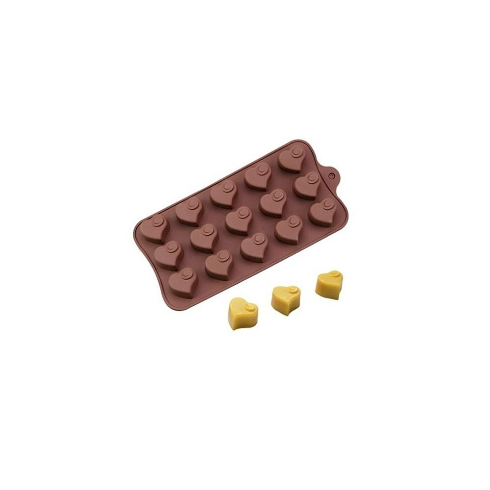 Silicone mold for pralines and chocolates - hearts, 15 pcs.