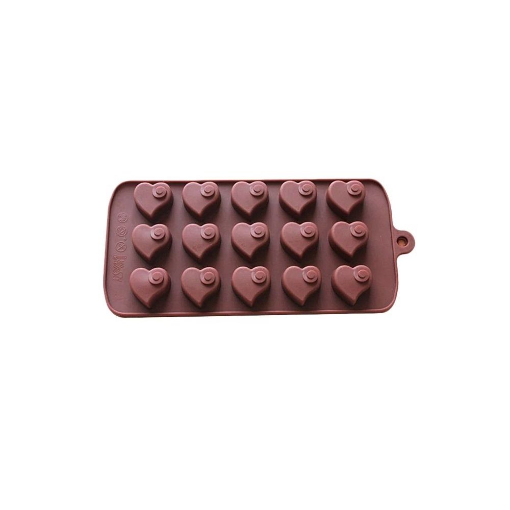 Silicone mold for pralines and chocolates - hearts, 15 pcs.