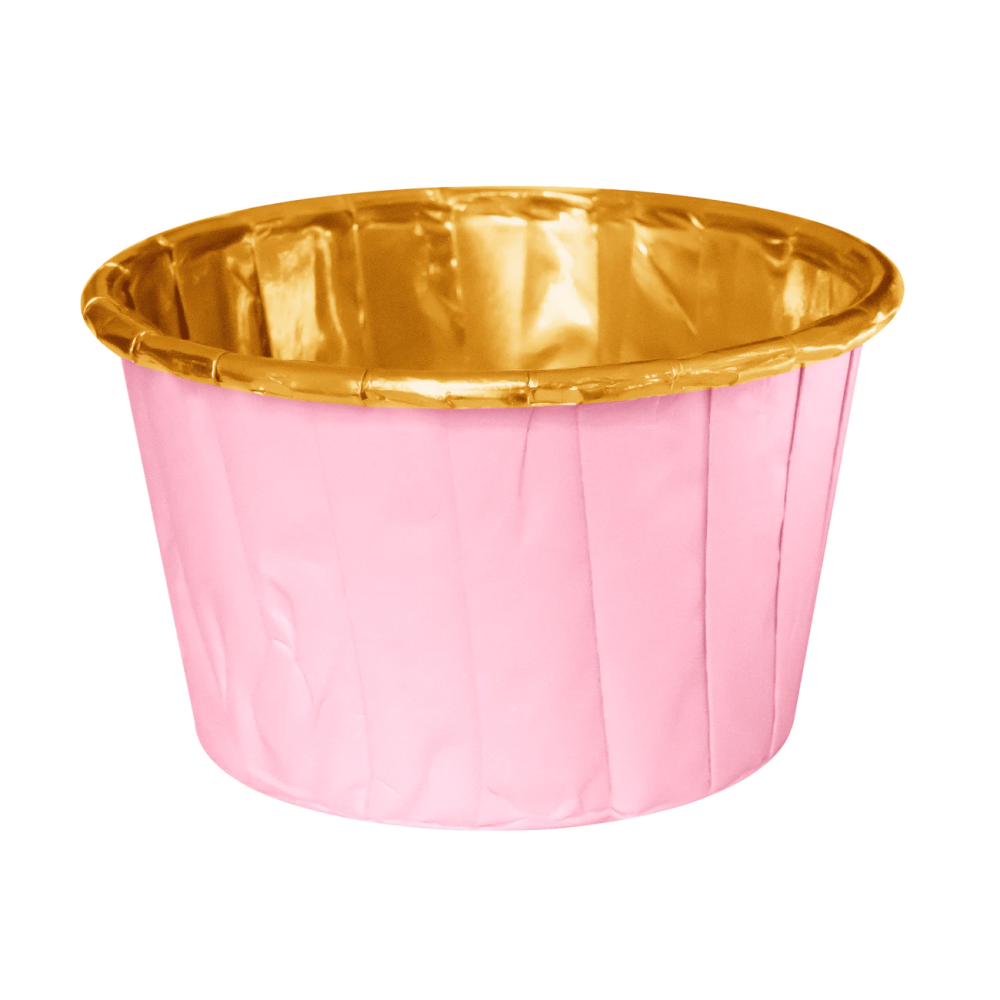 Papilotki na muffinki - różowo-złote, 5 x 3,5 cm, 20 szt.