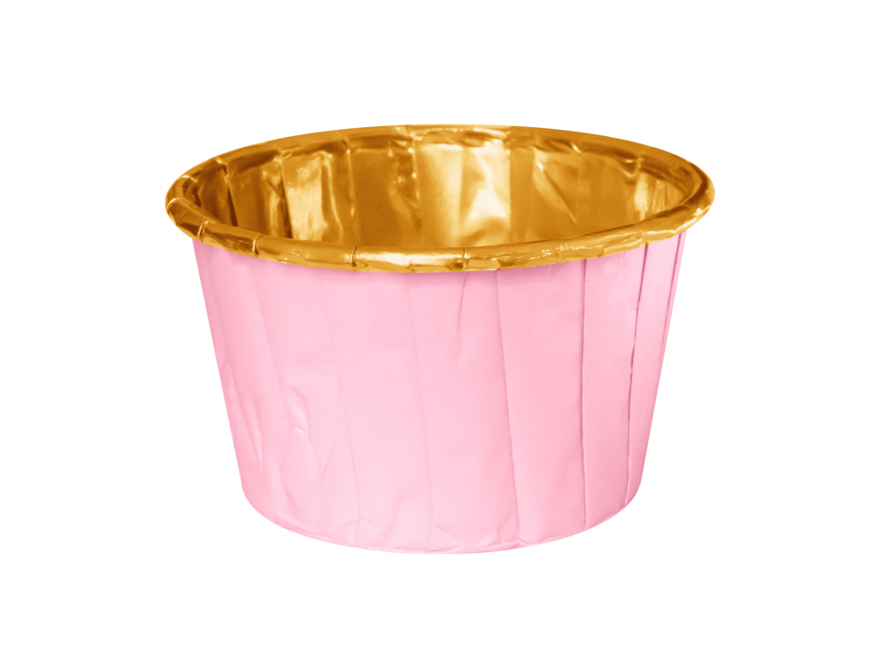 Papilotki na muffinki - różowo-złote, 5 x 3,5 cm, 20 szt.